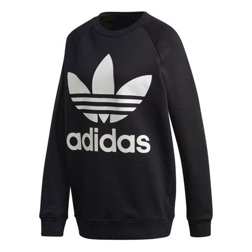 (WMNS) adidas originals Large Logo Pullover Black DH3129