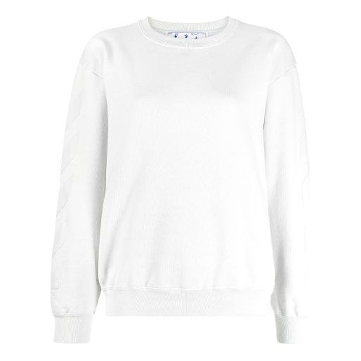 (WMNS) Off-White SS21 Arrow Logo Printing Sports Round Neck Hoodie Version White OWBA046S21JER0020101