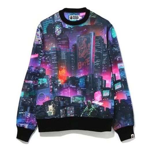 A Bathing Ape Neon Tokyo Crewneck Pullover 'Multicolor' 1G30-113-015