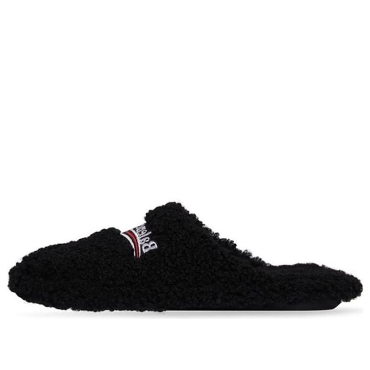 Balenciaga Furry Slides 'Black' 694799W2DO11096