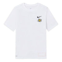 Men's Nike Cartoon Sun Hand Printing Pattern Alphabet Round Neck Short Sleeve White T-Shirt DV3189-100