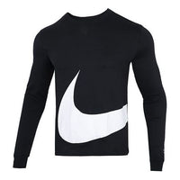 Men's Nike Sportswear Contrasting Colors Large Logo Round Neck Sports Long Sleeves Black DD3396-010