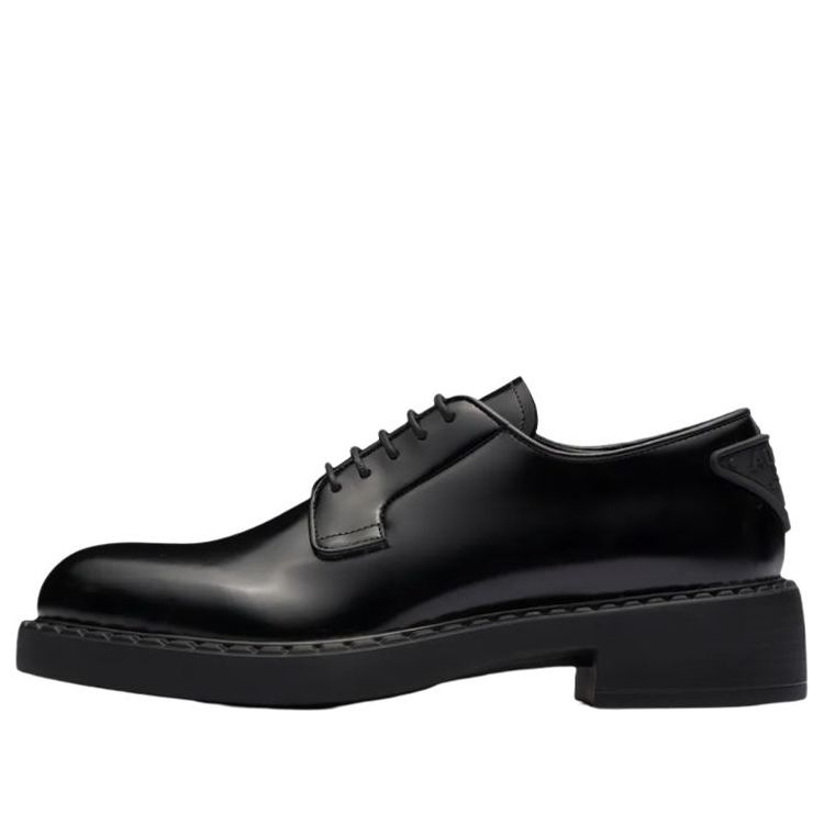 (WMNS) PRADA 50mm Brushed Leather Derby Shoes 'Black' 1E877M_055_F0002_F_B050