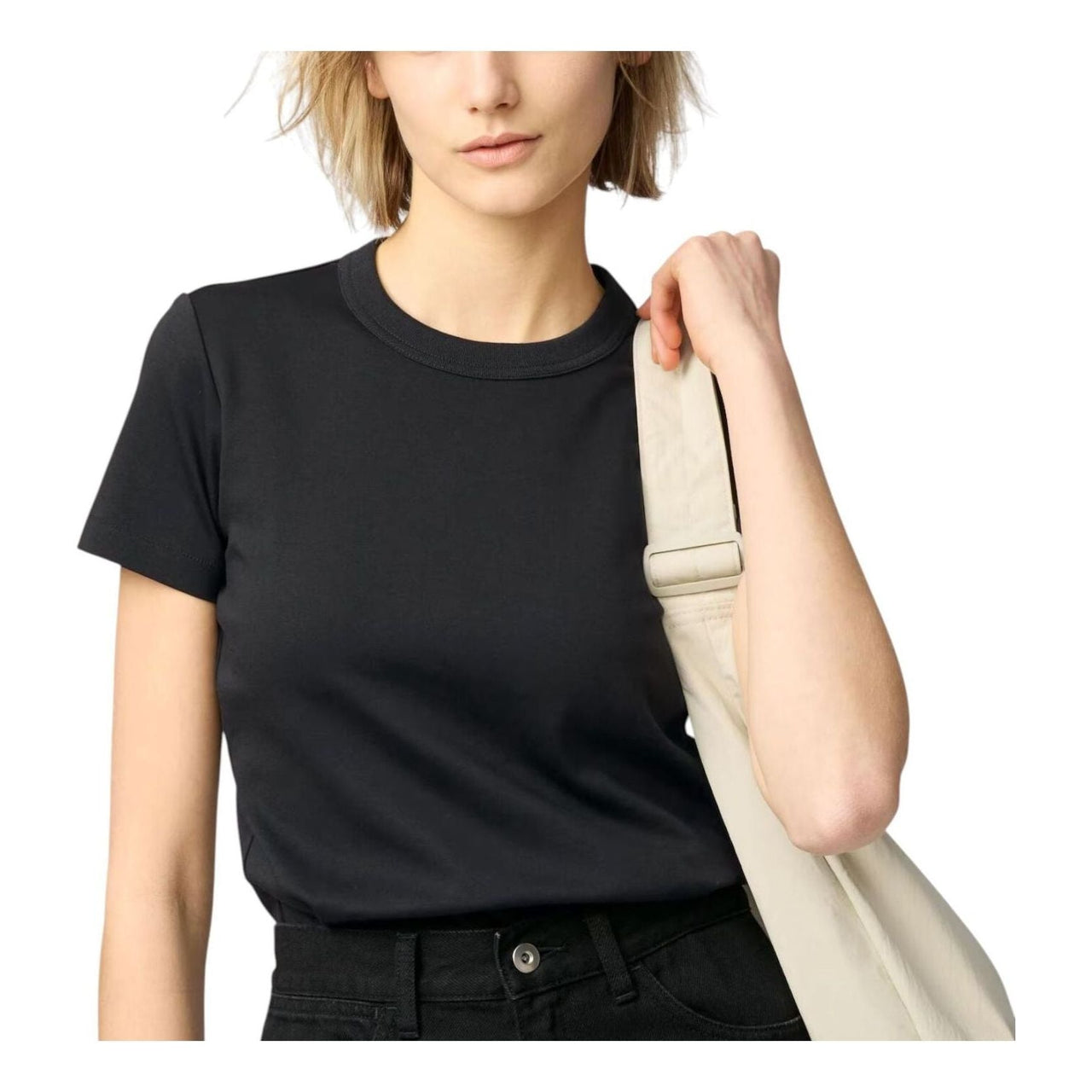 (WMNS) UNIQLO Crew Neck T-Shirt 'Black' 483456-09