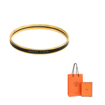 HERMES Gold-Plated Bangles Unisex Black
