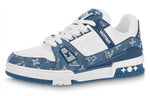 LOUIS VUITTON Lv Trainer Sneakers 'White With Blue Mesh Monogram' Women's