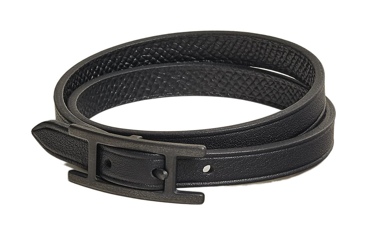 HERMES Calfskin Bangles Unisex Black