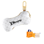 LOUIS VUITTON Metal Canvas Keychains Unisex White