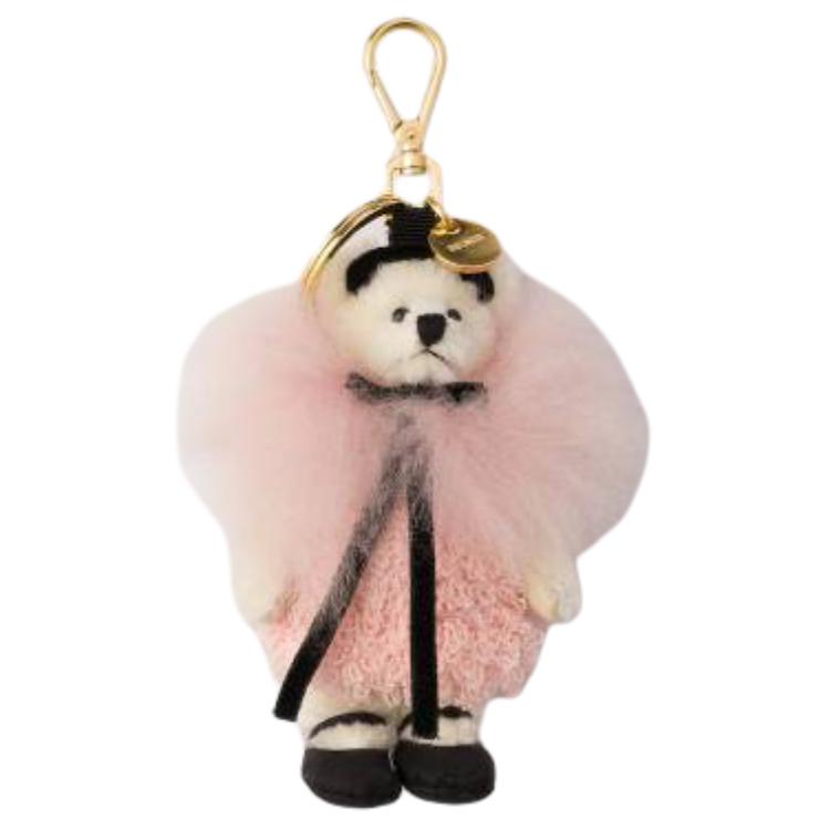 PRADA Metal, Cotton Mohair Keychains Women's White