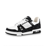 LOUIS VUITTON Panda Kitten Low-Top Skateboard Shoes Unisex Black White