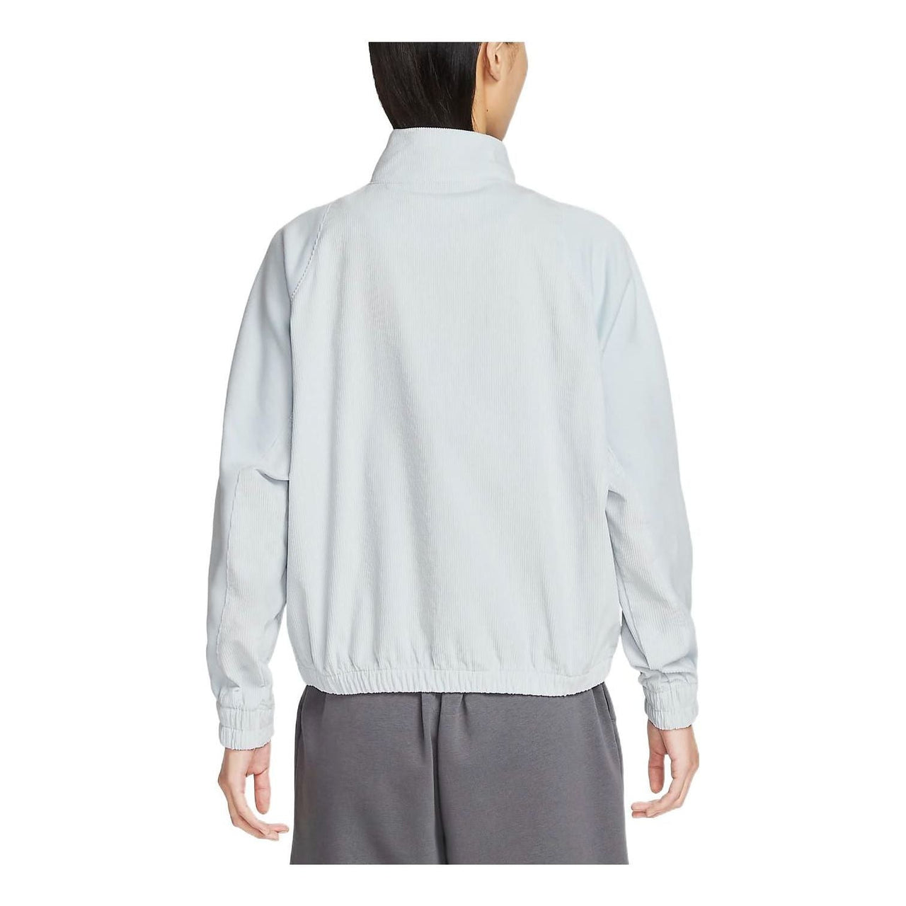 (WMNS) Nike Air Logo Corduroy Full-Zip Stand Collar Jacket 'Grey' DQ6929-043