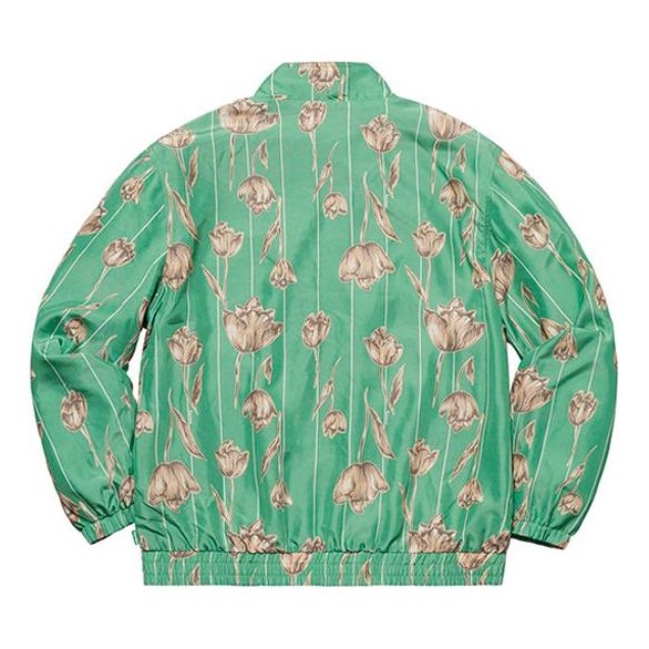 Supreme Floral Silk Track Jacket 'Green Tan' SUP-SS19-10345