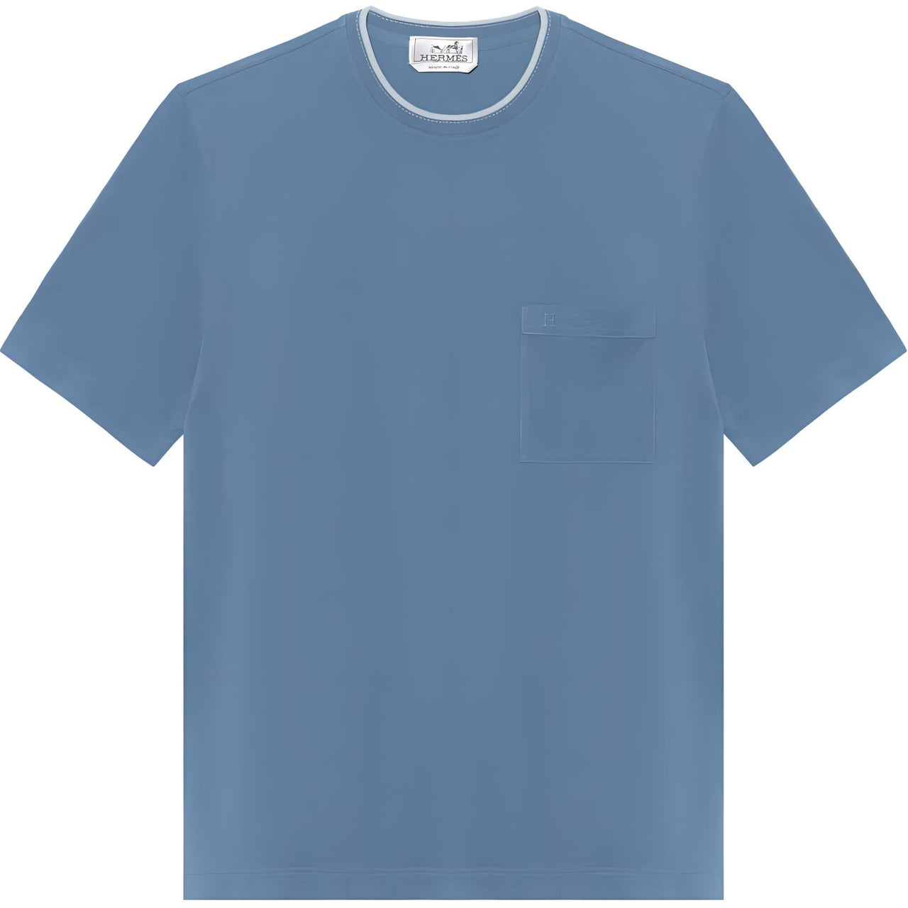 HERMES T-Shirt Men's Light Gray Blue