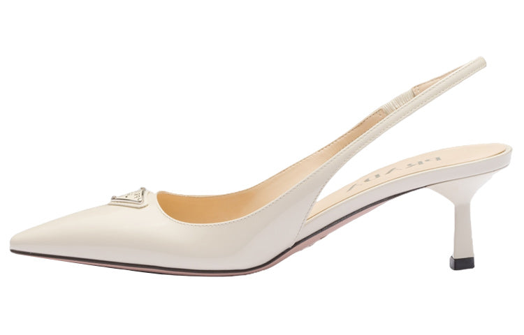 PRADA Patent Slim Heel High Heels 5.5cm Women's White