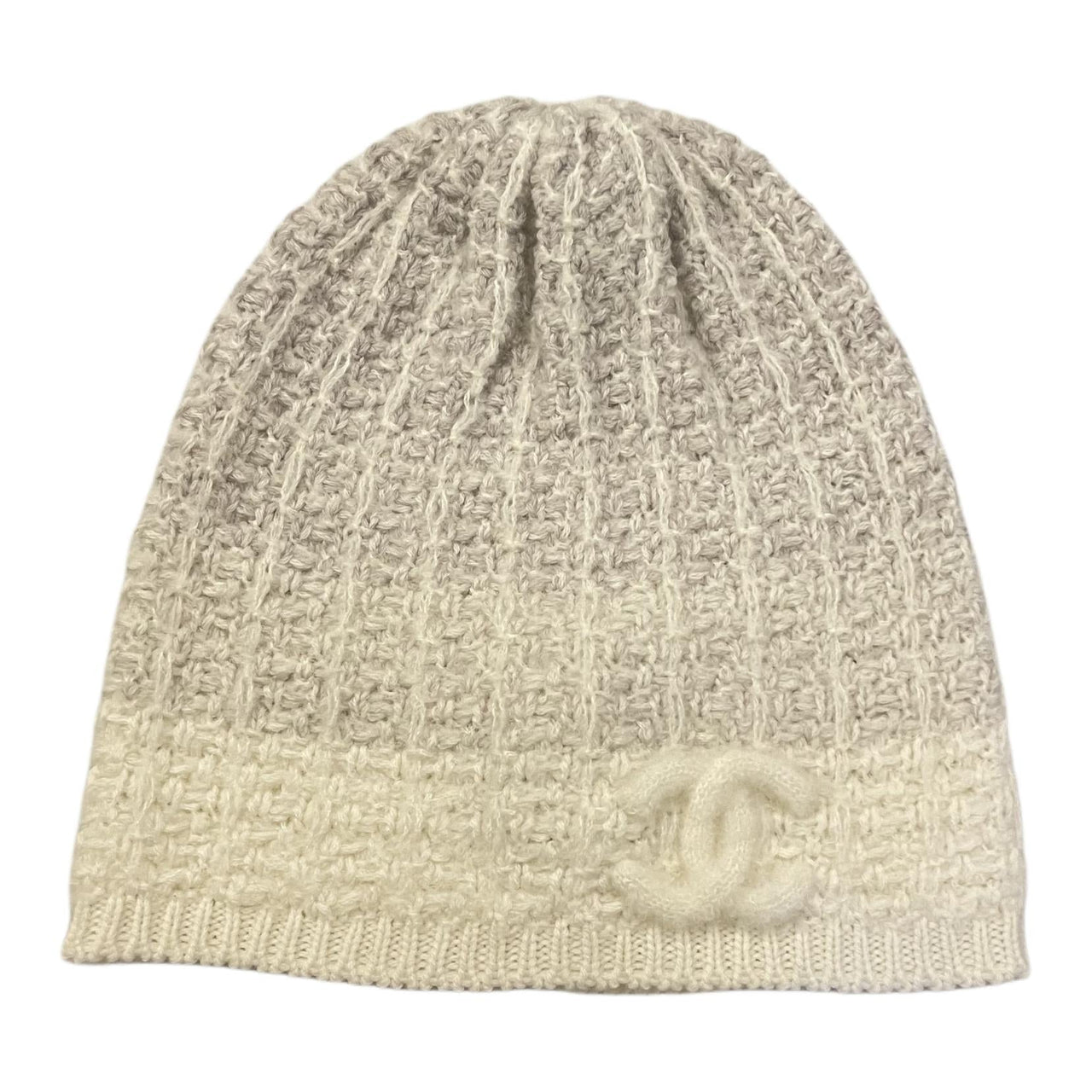 CHANEL Cashmere Silk Beanies Unisex Gray