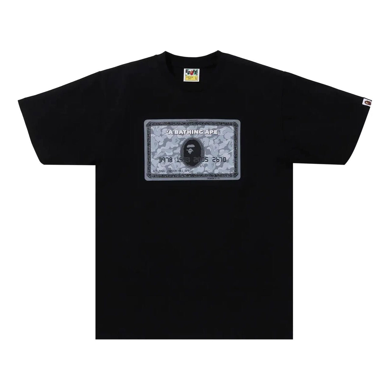 A Bathing Ape Card T-Shirt 'Black Silver' 1K25-110-002-BLACK-SILVER