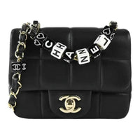 CHANEL 23C Early Spring Lambskin Flap Bag, Crossbody Bag, Shoulder Bag Women's Black
