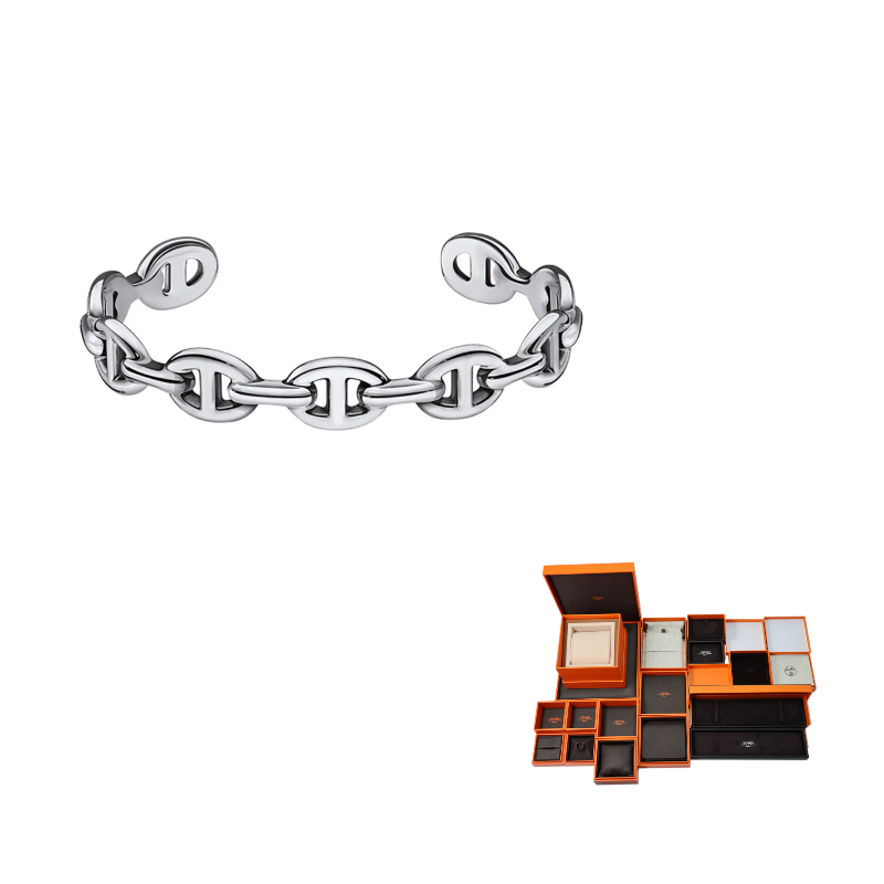 HERMES Sterling Silver Bangles Women's