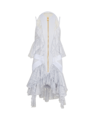 Balmain Women's Zipped Plastron Lace Short Dress