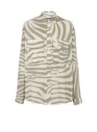 Balmain Men's Ao Zebra Print Front Pockets Shirt