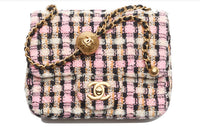 CHANEL Wool Twill Velvet Mouth Cover Bag Crossbody Bag Mini Women's Pink