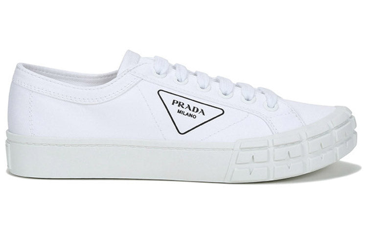 PRADA Low Top Canvas Shoes Men's White