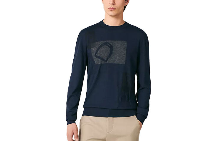 HERMES Sweaters Men Navy Blue