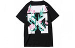 (WMNS) Off-White Floral Short Sleeve Letter Logo OWAA033S174621811088