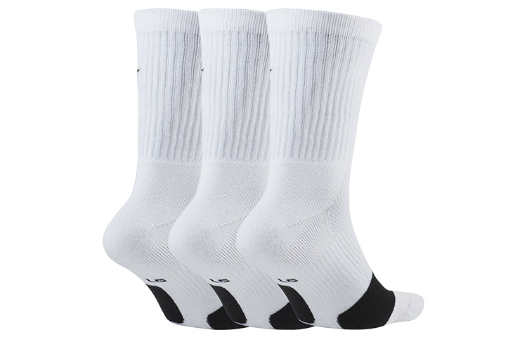Nike Everyday Crew Basketball Sports Quick Dry Mid Tops Socks Unisex 3 Pairs White DA2123-100