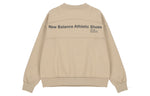 (WMNS) New Balance Alphabet Printing Sports Pullover Round Neck Khaki Hoodie AWT21305-MS