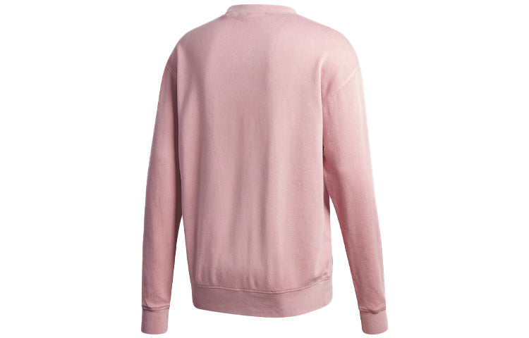Men's adidas originals Logo Pattern Loose Round Neck Long Sleeves Pink GL6163