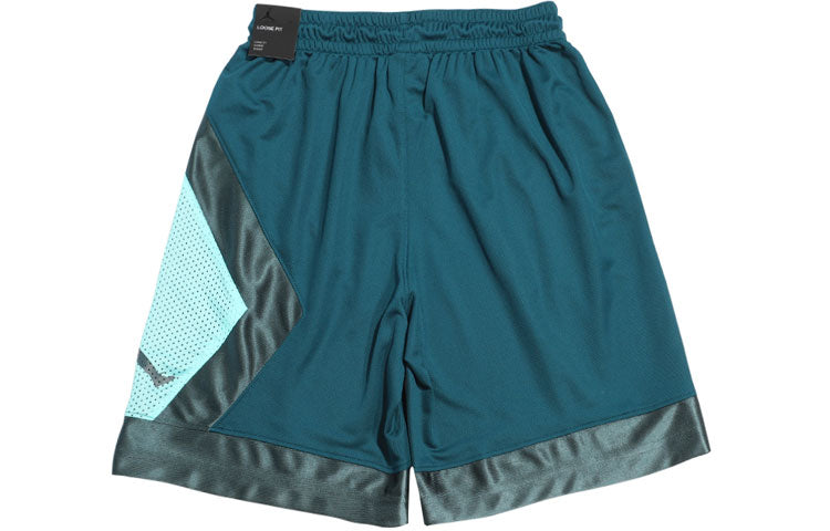 Air Jordan Jumpman Diamond Mesh Splicing Basketball Shorts Blue Green AV3207-347