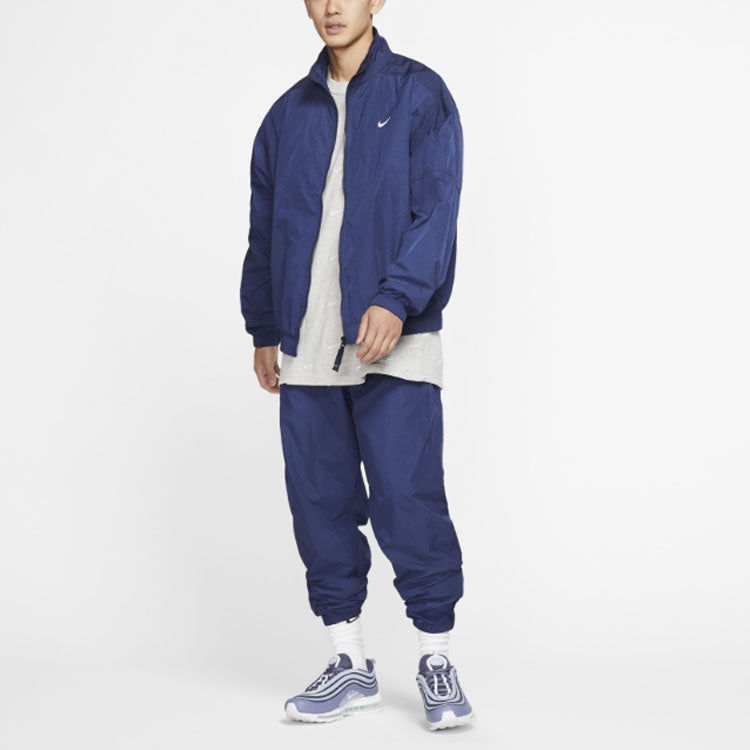 Men's Nike NRG Track Sports Stand Collar Jacket Blue CD6543-410