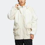 adidas patch fleece cargo jacket 'Cream White' HN9017