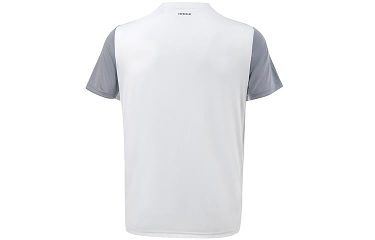 adidas Colorblock Logo Sports Training Short Sleeve Gray White HB9081