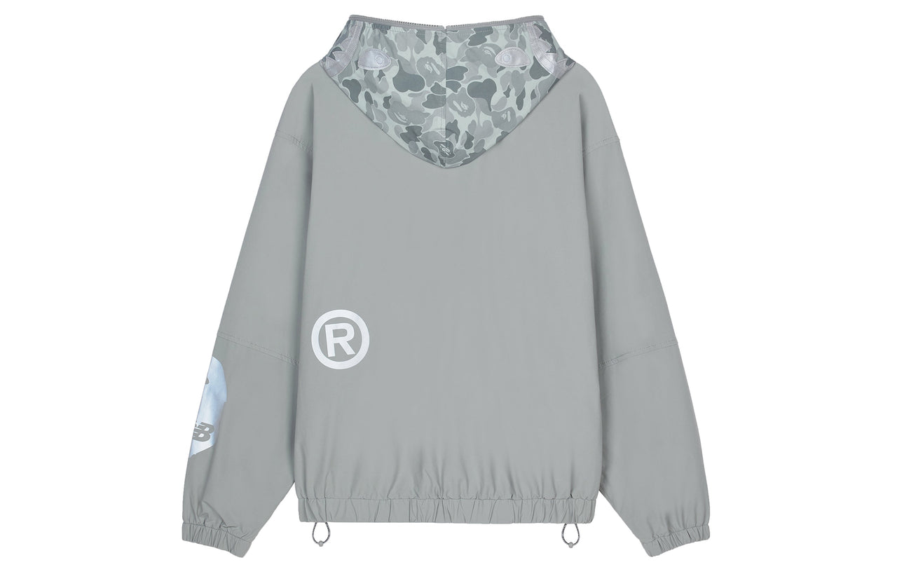 New Balance x A Bathing Ape Crossover Splicing Hooded Jacket Gray BALJ7000-GYX
