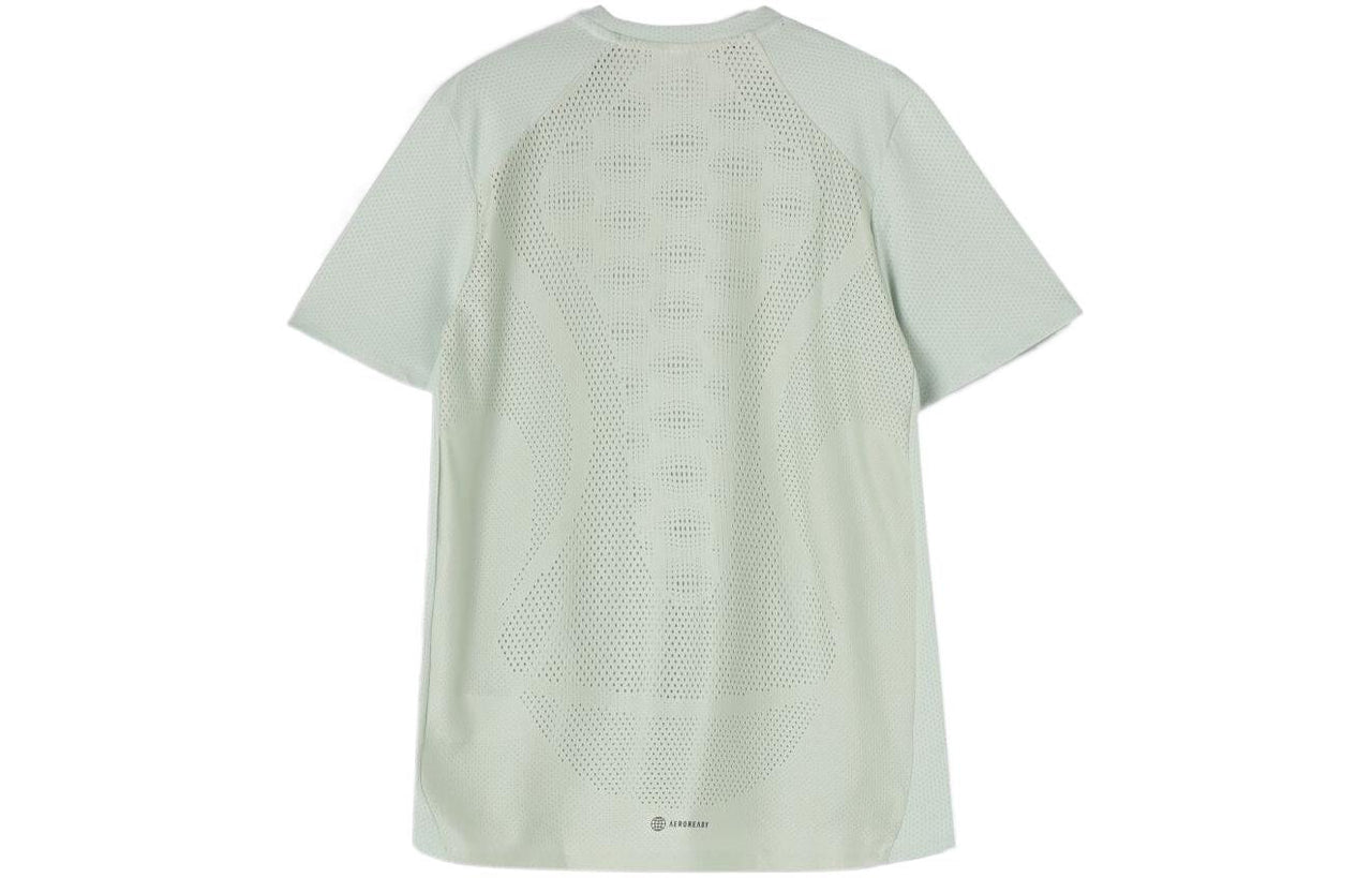 Men's adidas Fitness Training Breathable Short Sleeve Mint Green T-Shirt HP1933
