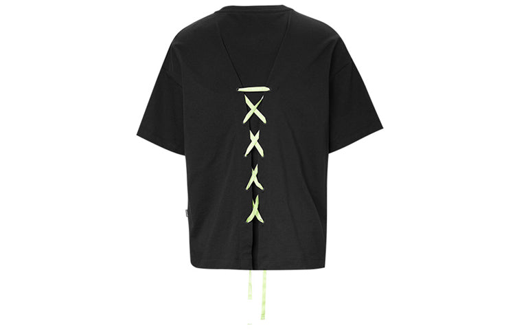 (WMNS) Converse Back Lace Design Short-Sleeved Black 10020850-A02
