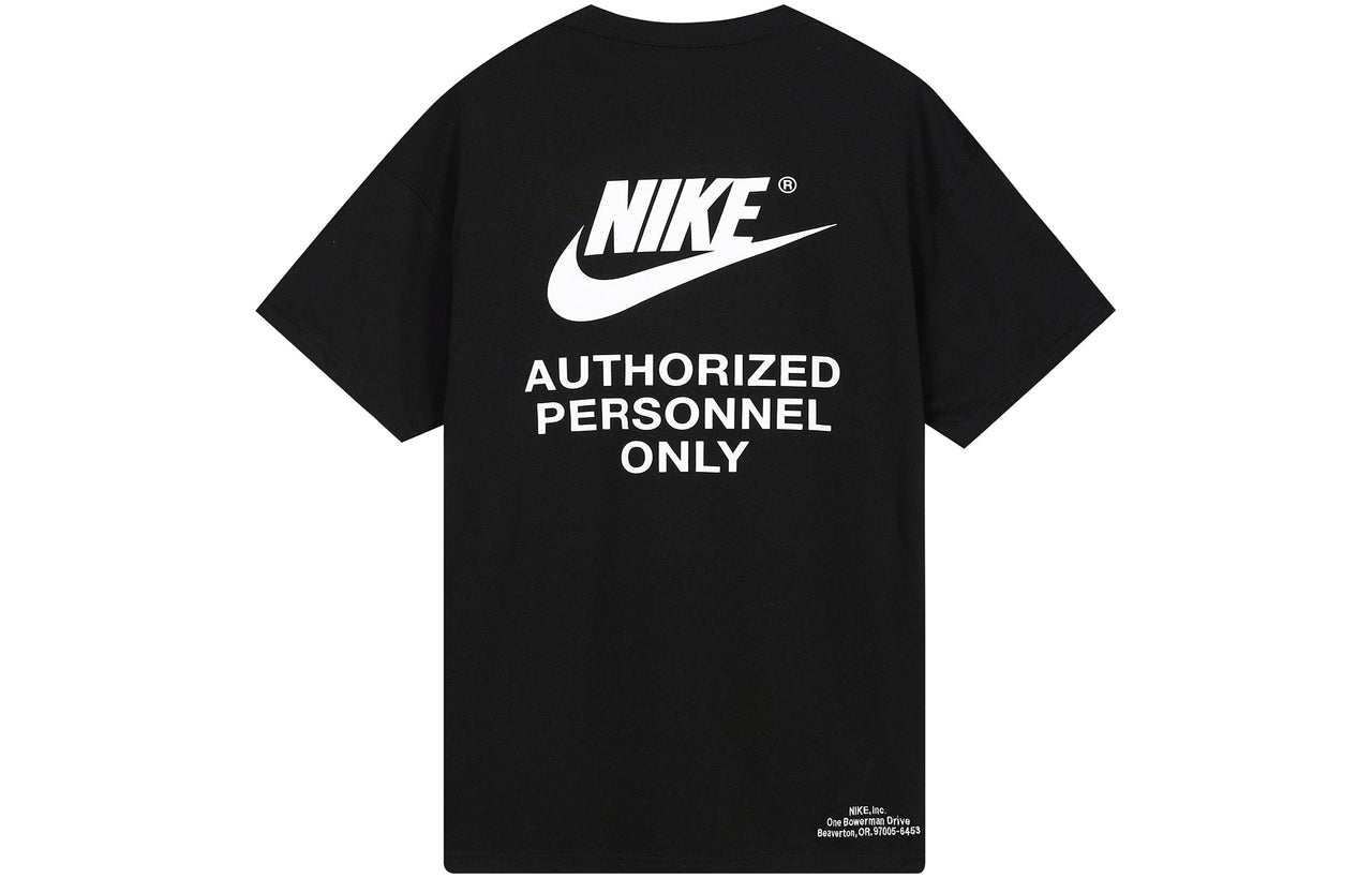Nike Alphabet Logo Printing Round Neck Short Sleeve Black DM6428-010