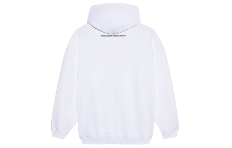 (WMNS) Balenciaga SS21 Printing Hoodie White 578135TJVL69040