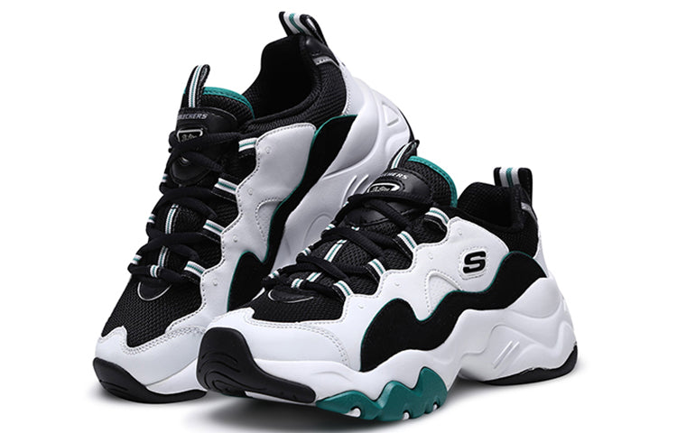 (WMNS) Skechers D'lites 3.0 GS Black/White/Green 12955-WGRN