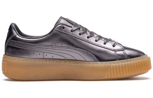 (WMNS) PUMA Basket Platform Luxe 'Silver' 366687-01
