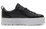 (WMNS) PUMA Mayze Lth Iridescent Sneakers Black/White 387269-02