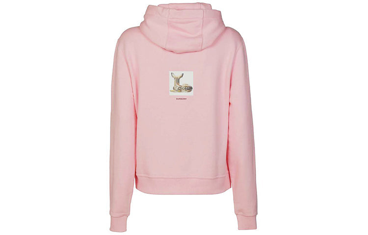 (WMNS) Burberry Deer Print Cotton Hoodie Deer Prints Cotton hooded sweatshirt Pink Red 80246541