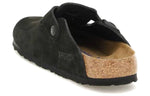 (WMNS) Birkenstock Boston Soft Footbed Suede Leather Narrow Fit Mules 'Black' 660473