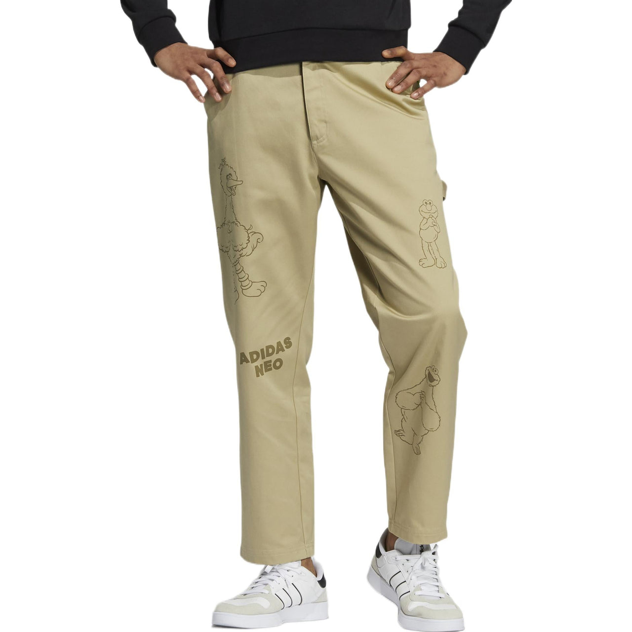 Men's adidas neo x SESAME STREET Crossover Printing Casual Sports Pants/Trousers/Joggers Brown HD3487