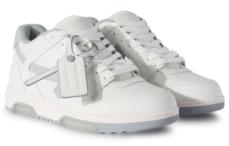 Off-White Out Of Office Leather Sneakers 'Grey White' OMIA189C99LEA0060109