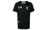 Men's Off-White 1/4 Back Printing Short Sleeve Black T-Shirt OMAA027R191850071088