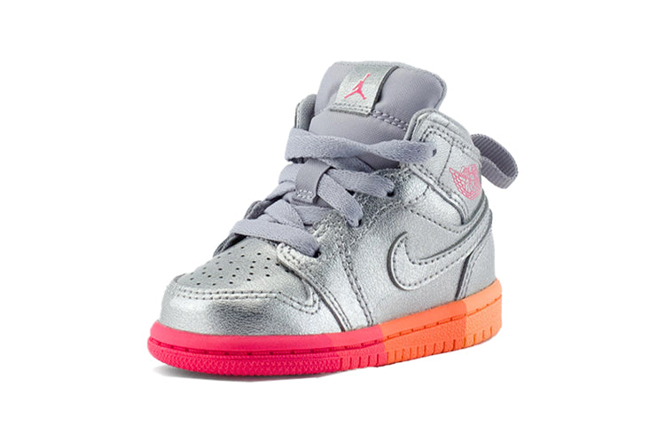 (TD) Air Jordan 1 Mid 'Metallic Silver Pink Crimson' 644507-006