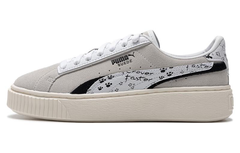 (WMNS) PUMA Suede Platform Draw 'Grey White' 395904-02
